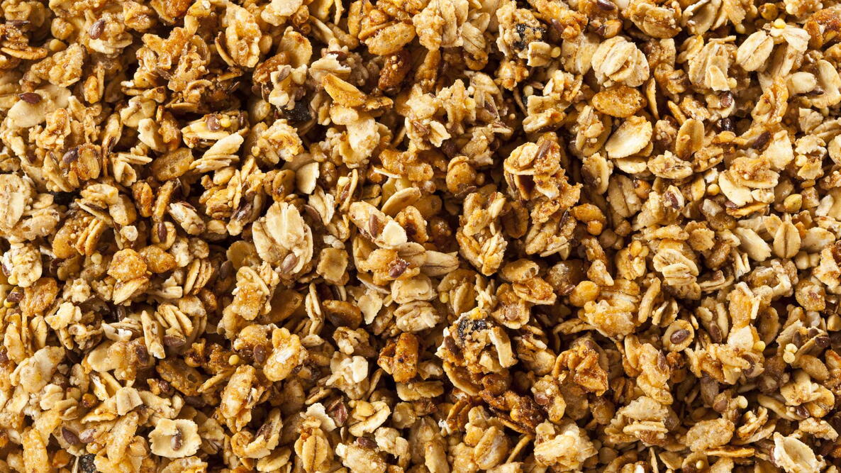 Organic Granola Cereal with oats, flax, pecans, and sunflower seeds