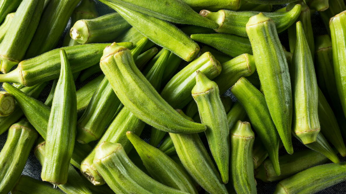 harvested okra pods
