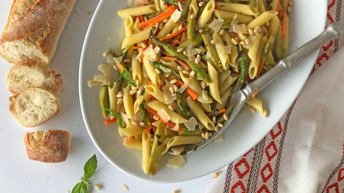 Penne With Carrots Asparagus