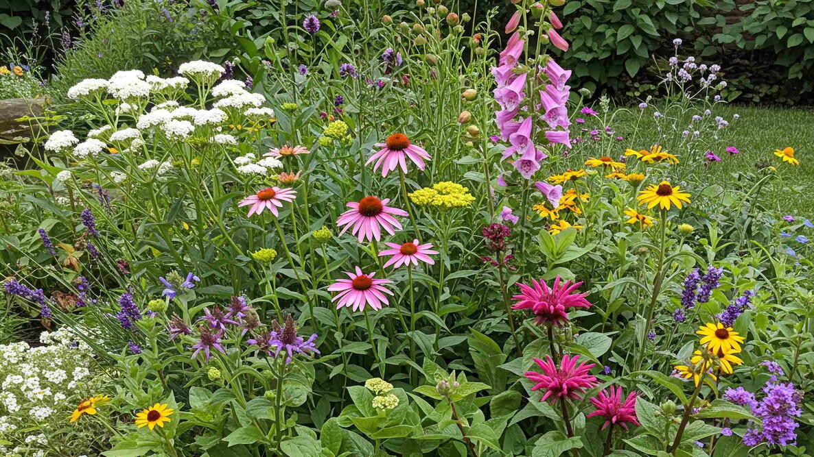 flower garden for pollinators