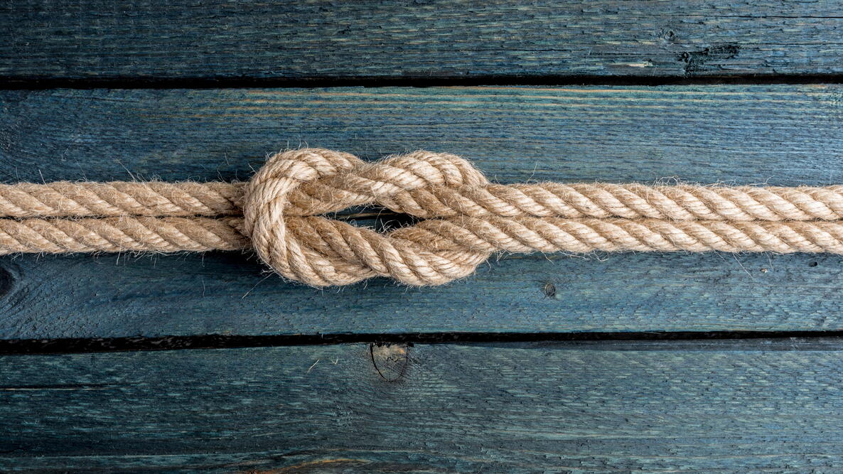 Rope tied into a Square Knot