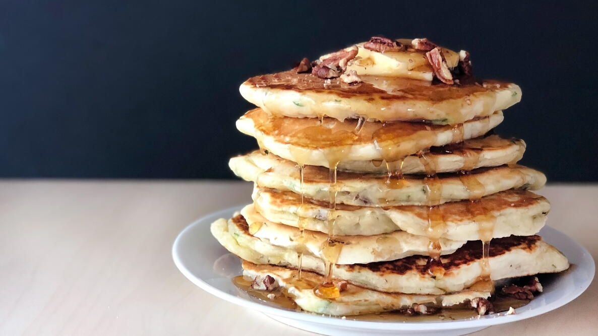 zucchini pecan pancakes