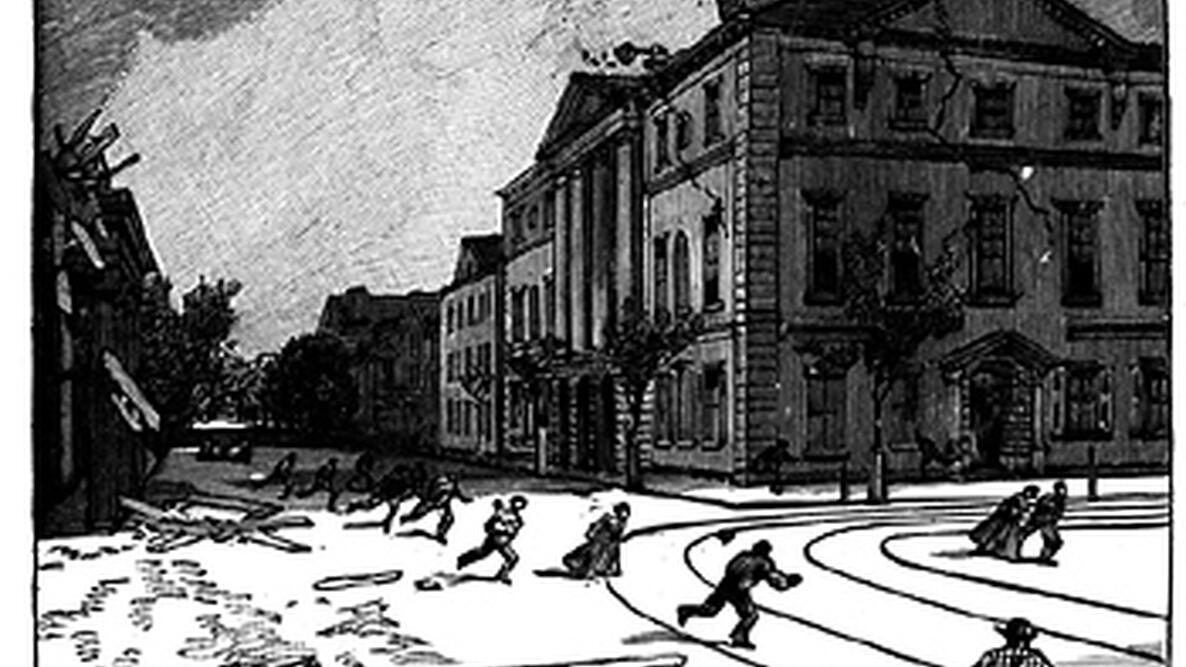line drawing of the Charleston Earthquake