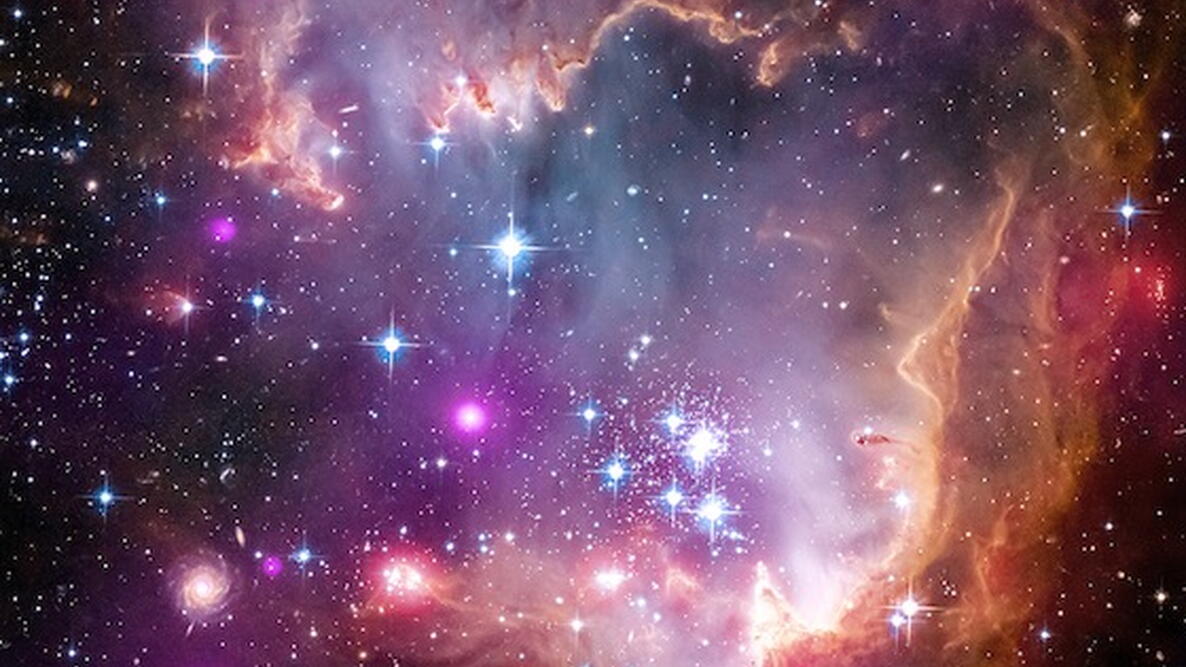 Pink Stars in the night sky