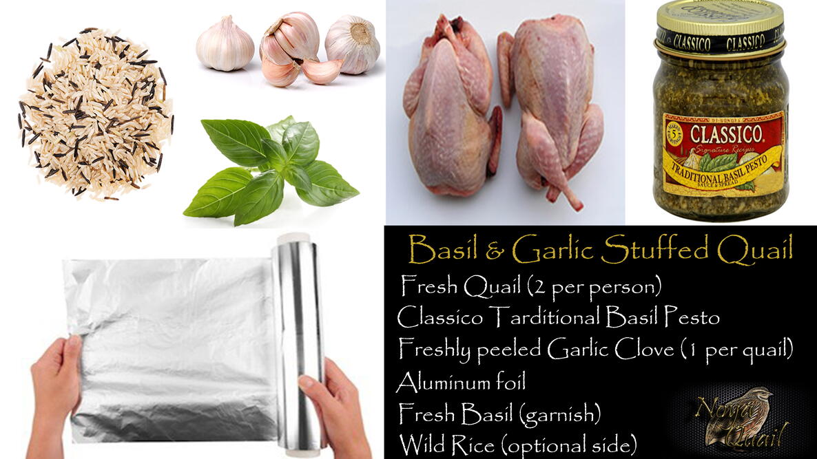 everything you need to cook Basil & Garlic Stuffed Quail