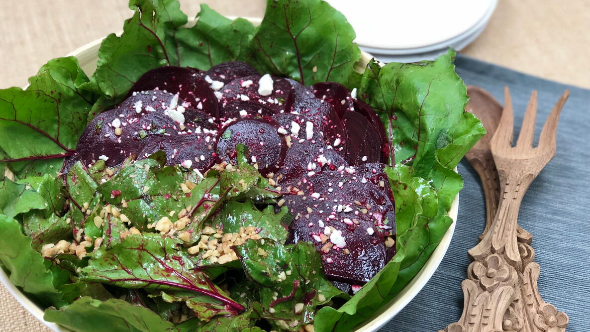 Beet Green Salad With Beets