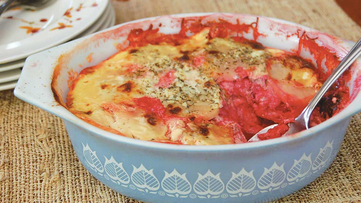 Beets and Potatoes Au Gratin
