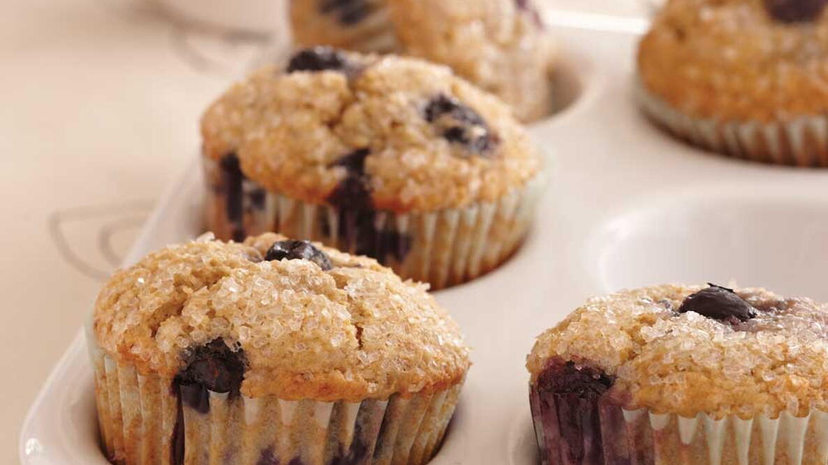 Oat Bran–Banana-Blueberry Muffins
