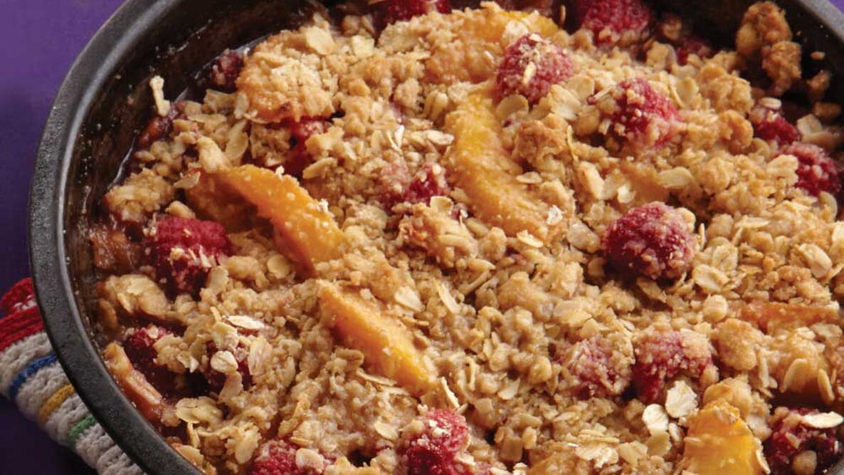 High-Fiber Peach Raspberry Crunch