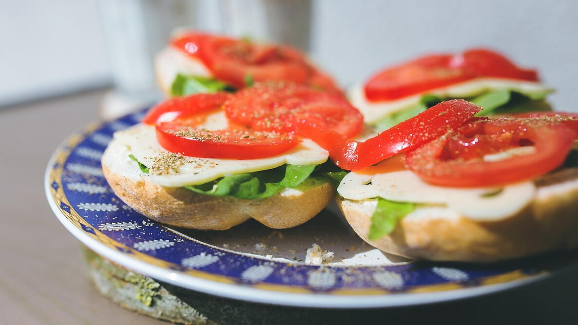 Tomato, Basil, and Mozzarella Sandwiches