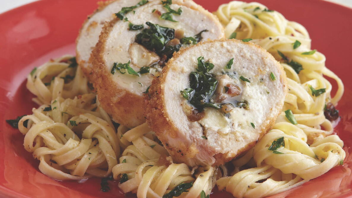 Spinach and Cheese–Stuffed Chicken Breasts