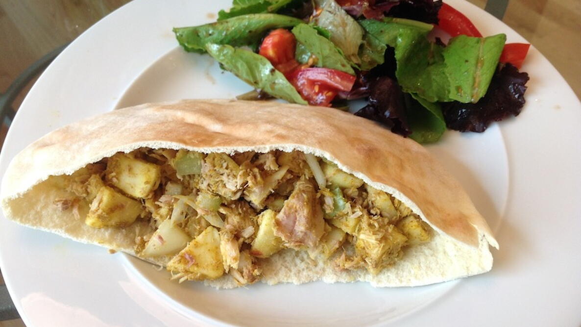 Pita Pockets Stuffed with Curried Tuna Salad