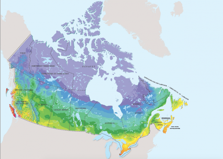 Natural Resources Canada Plant Hardiness Zones Map, 2014.