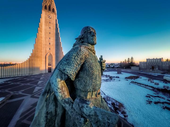 Leif Eriksson statue in Reykjavik, Iceland.