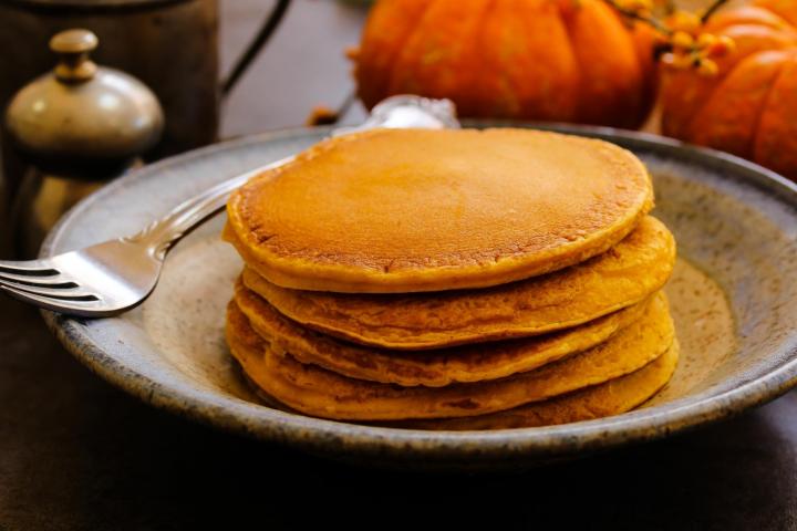 pumpkin pancakes. Photo by Shutterstock.